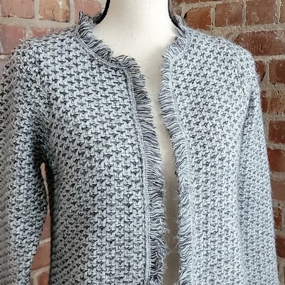 Cocogio Wool Mohair Blend Gray Knitted Cardigan Sweater Women's S - Picture 2 of 13